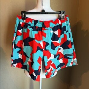 Legends Abstract Print Shorts - Red and Blue